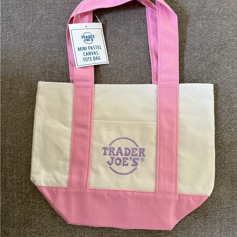 Pink and Cream Trader Joe’s Tote Bag